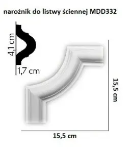 Przekrój narożnika do listew ściennych MDD332-13 Mardom Decor