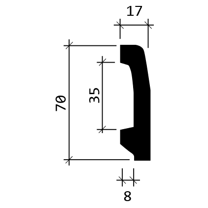 Profil listwy przypodłogowej minimalistycznej PRO-106 Creativa