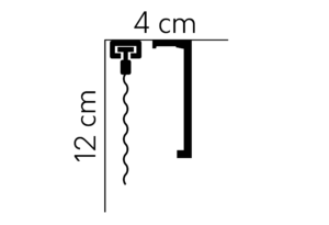 Maskownica karnisza LED QL035 Mardom Decor - przekrój