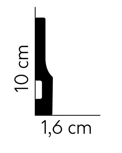 Listwa przypodłogowa biała 10 cm QS009P - profil