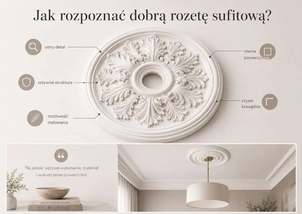 jak rozpoznać dobrą rozetę sufitową