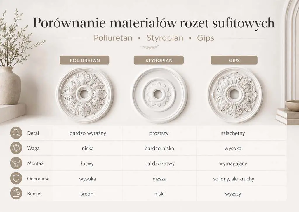materiały rozet sufitowych materiały rozet sufitowych